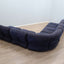 Claudio Vagnoni Pagru modular sofa for 1P. 1970s Italian space age sectional couch. Divano componibile design. Canapé modulaire vintage bleu.