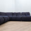 Claudio Vagnoni Pagru modular sofa for 1P. 1970s Italian space age sectional couch. Divano componibile design. Canapé modulaire vintage bleu.