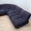 Claudio Vagnoni Pagru modular sofa for 1P. 1970s Italian space age sectional couch. Divano componibile design. Canapé modulaire vintage bleu.