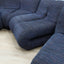 Claudio Vagnoni Pagru modular sofa for 1P. 1970s Italian space age sectional couch. Divano componibile design. Canapé modulaire vintage bleu.