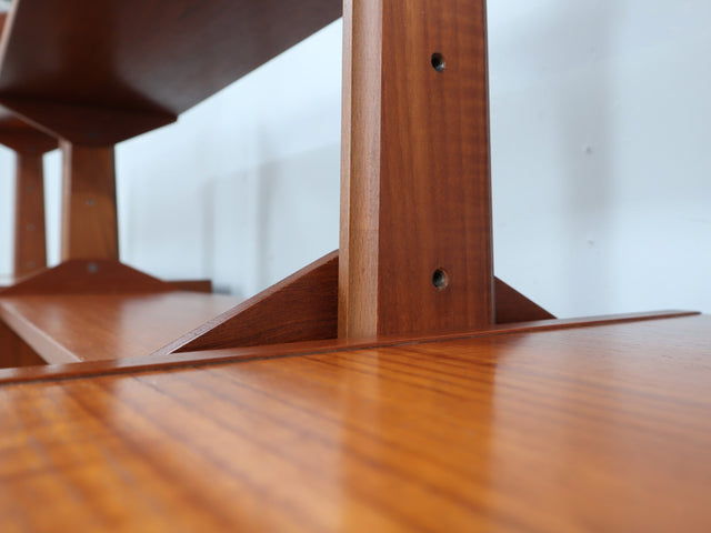 Libreria Modulare Teak Anni '60. Italian Mid-Century Teak Bookcase modulaire vintage design italien