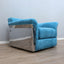 Larissa armchairs by Vittorio Introini for Saporiti in chrome & sky blue. Poltrone design anni 70, 70er Sessel, fauteuils vintage space age.