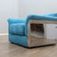 Larissa armchairs by Vittorio Introini for Saporiti in chrome & sky blue. Poltrone design anni 70, 70er Sessel, fauteuils vintage space age.