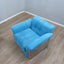 Larissa armchairs by Vittorio Introini for Saporiti in chrome & sky blue. Poltrone design anni 70, 70er Sessel, fauteuils vintage space age.