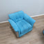 Larissa armchairs by Vittorio Introini for Saporiti in chrome & sky blue. Poltrone design anni 70, 70er Sessel, fauteuils vintage space age.
