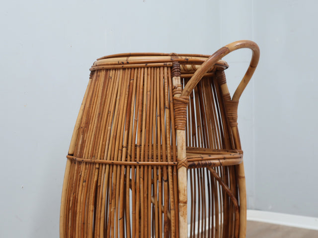 Vintage 1960s Carrello bar anni 60 rattan Italian Rattan Bar Cart, Chariot bar rotin Rattan Barwagen, Carrito de mimbre
