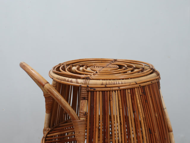 Vintage 1960s Carrello bar anni 60 rattan Italian Rattan Bar Cart, Chariot bar rotin Rattan Barwagen, Carrito de mimbre