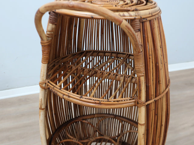 Vintage 1960s Carrello bar anni 60 rattan Italian Rattan Bar Cart, Chariot bar rotin Rattan Barwagen, Carrito de mimbre