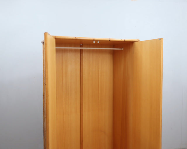 Dal Vera rattan wardrobe for unique bedrooms. Armadio vintage in bamboo e legno massello. Armoire en rotin tressé. Vintage Bambus Schrank.