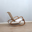 Crassevig dondolo, vintage rocking chair, mid-century modern, Italian design, space age armchair, chêne courbé, Schaukelstuhl Holz.