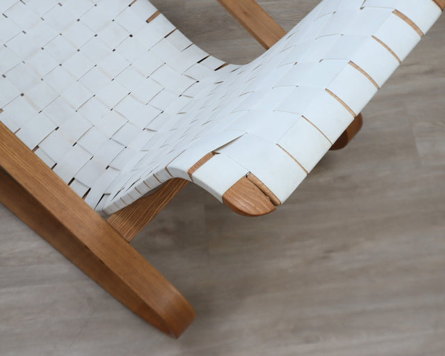 Crassevig dondolo, vintage rocking chair, mid-century modern, Italian design, space age armchair, chêne courbé, Schaukelstuhl Holz.