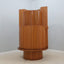 Revolving round coat hanger in walnut, Italy 1970s