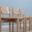 Vintage rustic dining chairs with straw seat 1970s