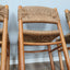 Set of 8 French late 1960s Perriand-style chairs: authentic rustic chic in wood & straw. Autentiche sedie rustiche chics, Modernist Stühle, sillas años 60.
