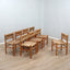 Set of 8 French late 1960s Perriand-style chairs: authentic rustic chic in wood & straw. Autentiche sedie rustiche chics, Modernist Stühle, sillas años 60.