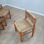 Set of 8 French late 1960s Perriand-style chairs: authentic rustic chic in wood & straw. Autentiche sedie rustiche chics, Modernist Stühle, sillas años 60.