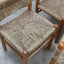 Set of 8 French late 1960s Perriand-style chairs: authentic rustic chic in wood & straw. Autentiche sedie rustiche chics, Modernist Stühle, sillas años 60.