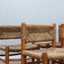 Set of 8 French late 1960s Perriand-style chairs: authentic rustic chic in wood & straw. Autentiche sedie rustiche chics, Modernist Stühle, sillas años 60.