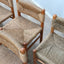 Set of 8 French late 1960s Perriand-style chairs: authentic rustic chic in wood & straw. Autentiche sedie rustiche chics, Modernist Stühle, sillas años 60.