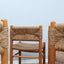 Set of 8 French late 1960s Perriand-style chairs: authentic rustic chic in wood & straw. Autentiche sedie rustiche chics, Modernist Stühle, sillas años 60.