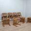Set of 8 French late 1960s Perriand-style chairs: authentic rustic chic in wood & straw. Autentiche sedie rustiche chics, Modernist Stühle, sillas años 60.