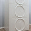 Space Age Wardrobe by F.lli Proserpio Armadio vintage Space Age Kleiderschrank Garde-robe F.lli Proserpio Carved wood circular pattern.