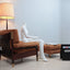Vintage suede lounge chair with ottoman De Carli, SORMANI 1960s