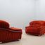 Vintage big velvet armchairs , Italy 1970s