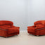 Vintage big velvet armchairs , Italy 1970s