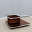 Vintage walnut and glass trolley coffee table 1970s