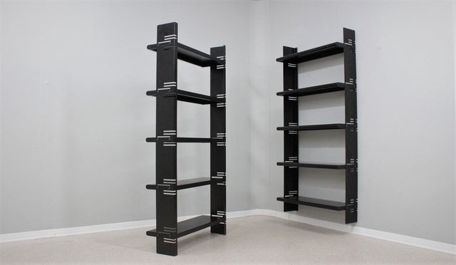 Vintage lacquered metal wall bookcase 1970s