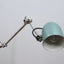 1960s unique upcycled industrial lamp. Articulated green hammertone light. Vintage verstellbare Stehlampe. Lampe d'atelier réglable. Luce officina.