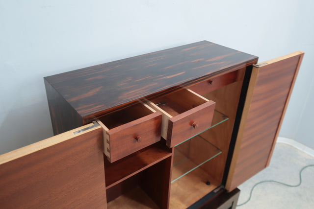 Art decò ebony wood Italian buffet cabinet 1930s