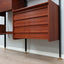 Vintage-Möbel zu verkaufen: Meuble mural italien design (mid century italian furniture). Vintage teak bookcase (Italienisches Teak Regalsystem) perfetto per il tuo interior design furniture e Retro Home Furniture