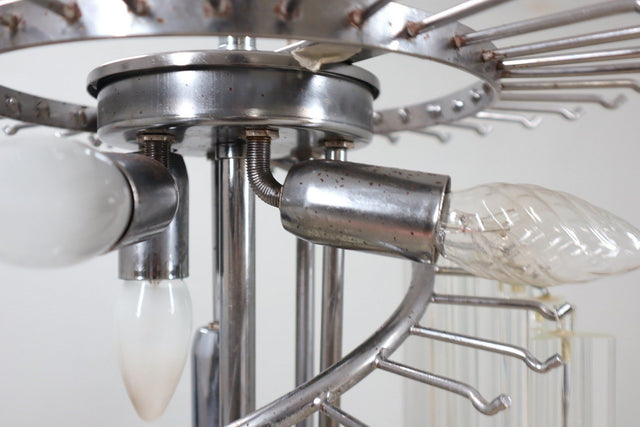 Venini 4 spiral triedri glass chandelier Venini 1980s