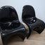 Set 6 black 1960s Panton Chairs Herman Miller. Ens 6 chaises Panton noires 1960. 6er Set schwarze Panton Stühle Herman Miller 1960er.