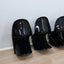 Set 6 black 1960s Panton Chairs Herman Miller. Ens 6 chaises Panton noires 1960. 6er Set schwarze Panton Stühle Herman Miller 1960er.
