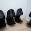 Set 6 black 1960s Panton Chairs Herman Miller. Ens 6 chaises Panton noires 1960. 6er Set schwarze Panton Stühle Herman Miller 1960er.