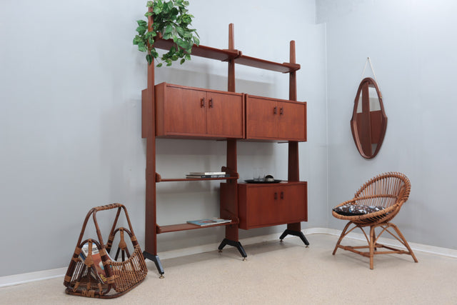 Vintage modular teak bookcase AV Arredamenti 1960s