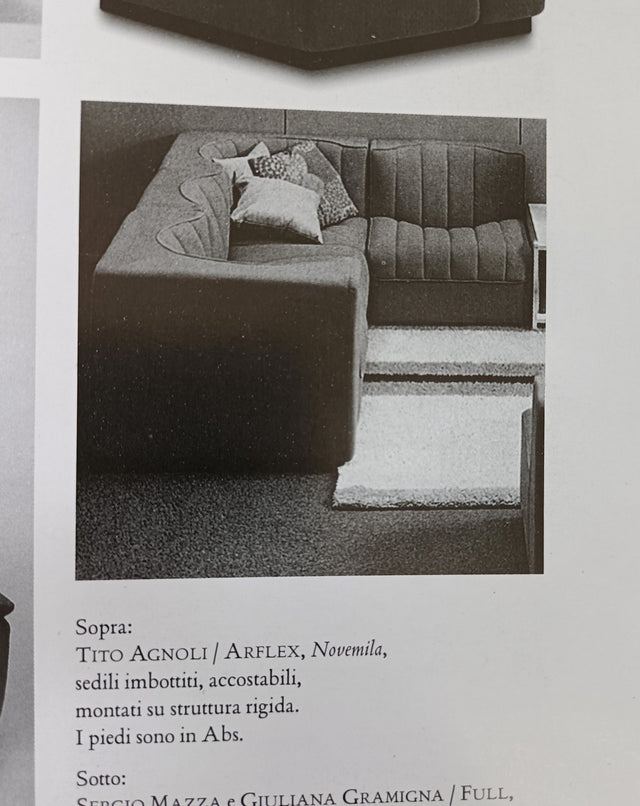 Vintage 9000 modular sofa design Tito Agnoli, ARFLEX 1970s