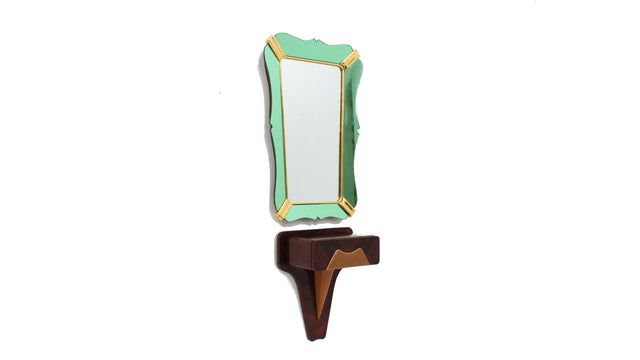 Mid century italian mirror with console by DASSI 1950s
