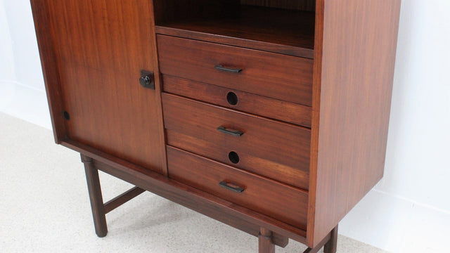 Italian teak bar cabinet f.lli Proserpio 1950s