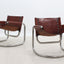 Italian design cow leather cantilever lounge chairs 1970s