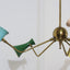 5-arms Stilnovo brass chandelier 1950s