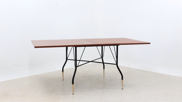 Mid century folding teak dining table GALIMBERTI 1950s