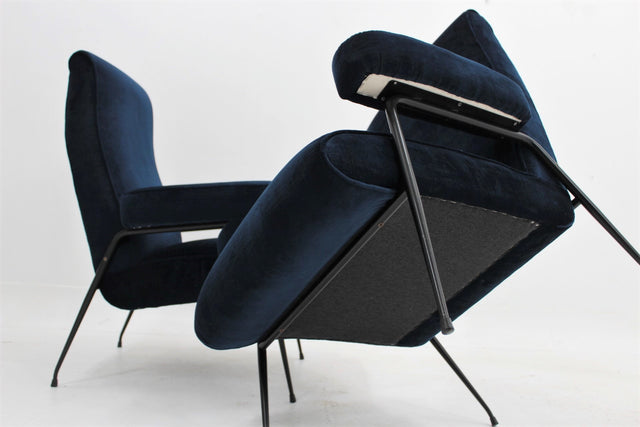 Mid centuty italian velvet armchairs 1950s