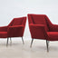 Mid century Orsetto fabric italian armchairs, set of 2