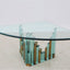 Vintage brutalist style glass coffee table 1980s