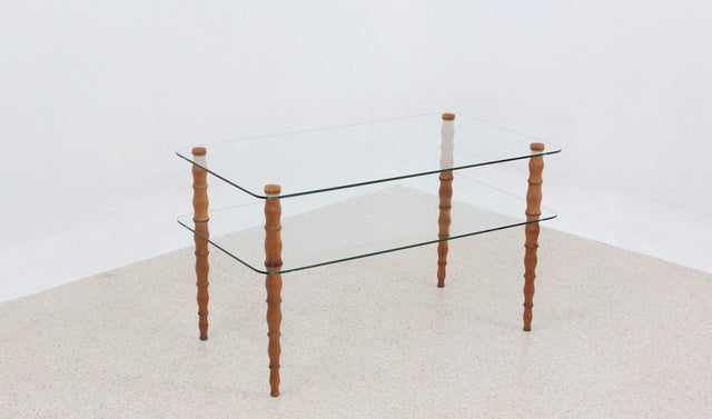Italian double shelf coffee table 1940s