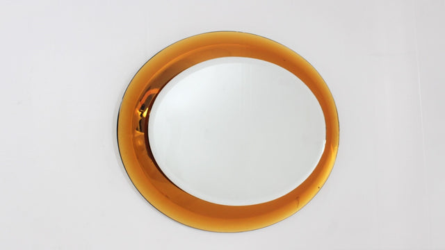 Vintage italian design oval mirror 1970s